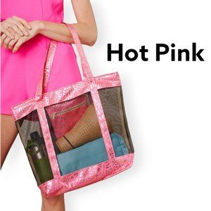 ⚡ LAST 1⚡Barbie Pink Animal Print Mesh Tote Bag